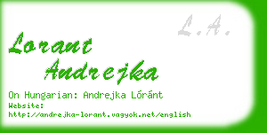 lorant andrejka business card